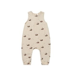 NWT Rylee and Cru tan tugboat mills jumpsuit 6-12 month